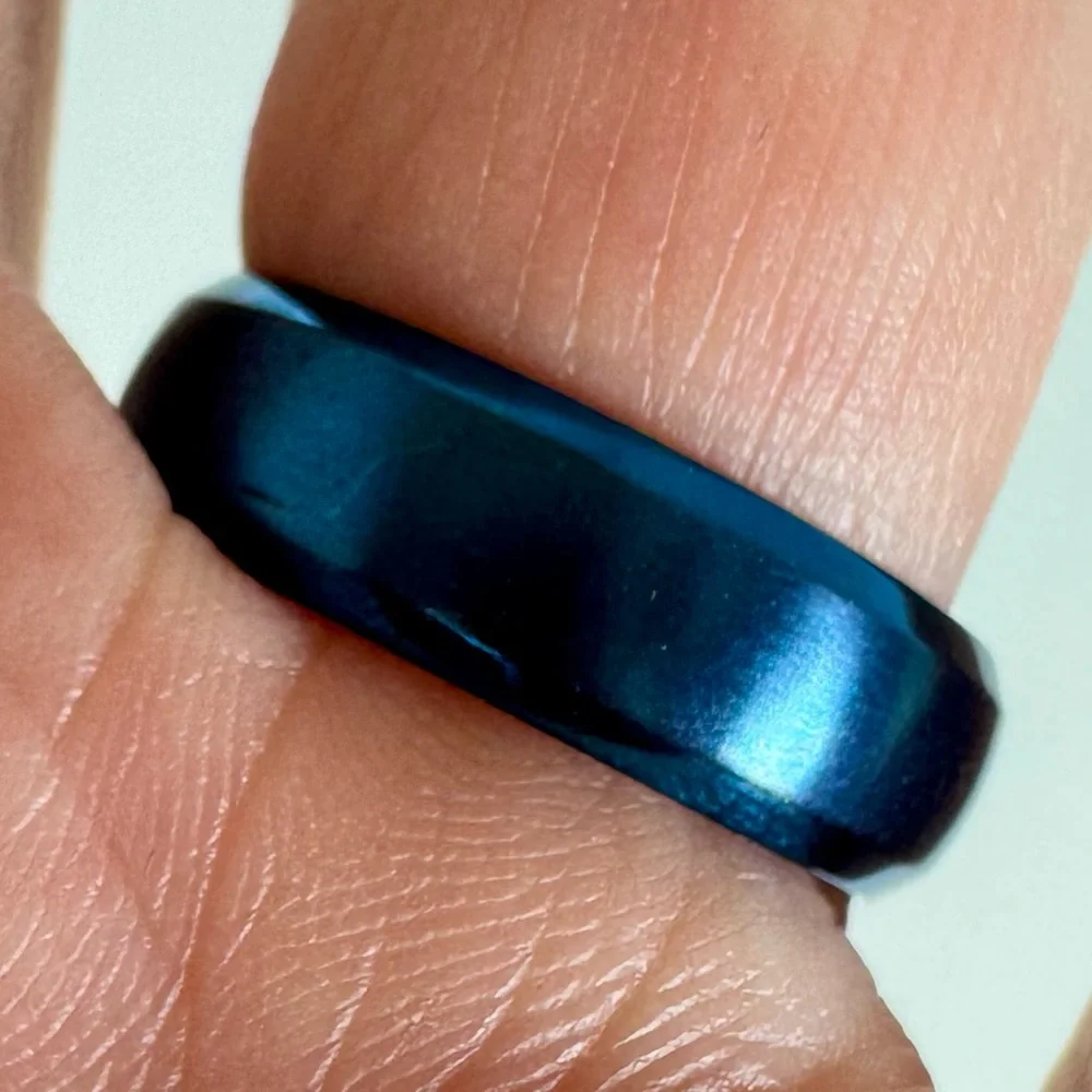 Blue Engraved Inspirational Bestie Friendship Ring #1101